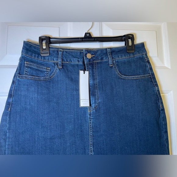 Bagatelle Collection Woman’s Denim Midi Slit Skirt Size 8 NEW Midnight Dark Wash - Picture 3 of 8